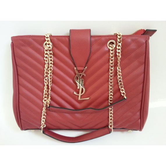 Ladies and women red large leather handbag