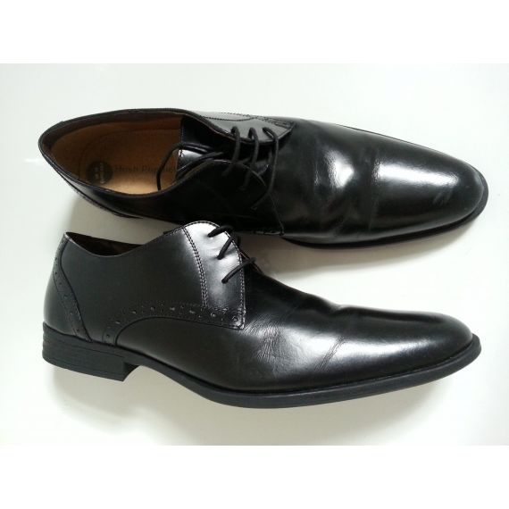 Men black leather lace-up formal shoe, UK 10