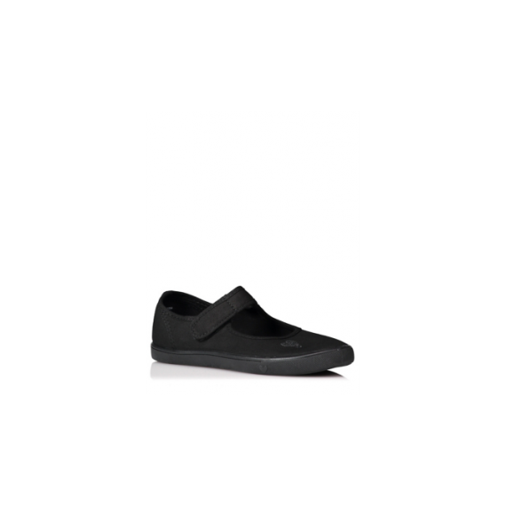 Girls Black Heart School Plimsolls
