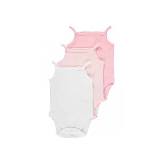 Pink Plain Bodysuit 3 Pack