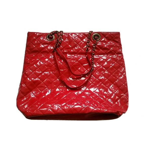 Red patent bag 15 x 13 inches