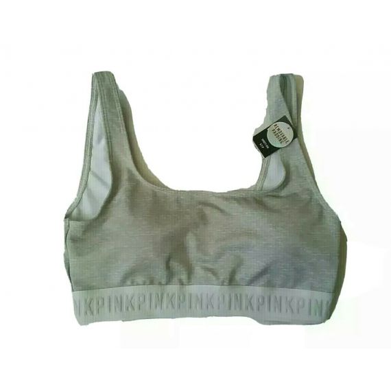 Ladies and Women PINK grey sports crop Bra, small