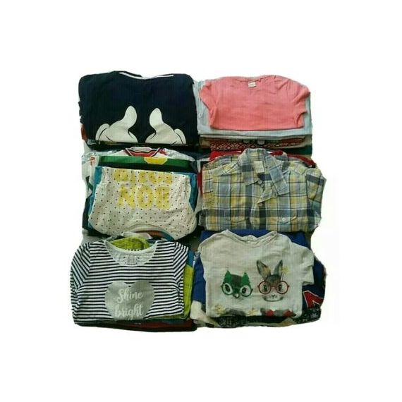 Kids assorted T-shirt and shirts used clothe, Grade A, Mini Bale