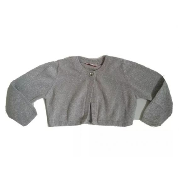 Girls grey long sleeve cardigan, 2-3 years