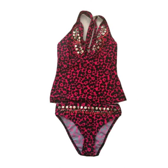 Pink/black bikini set UK 8