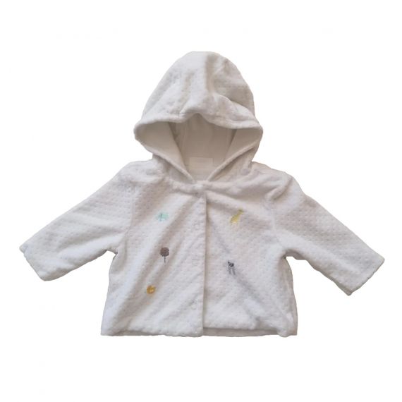 M&S white hoodie 0-3m