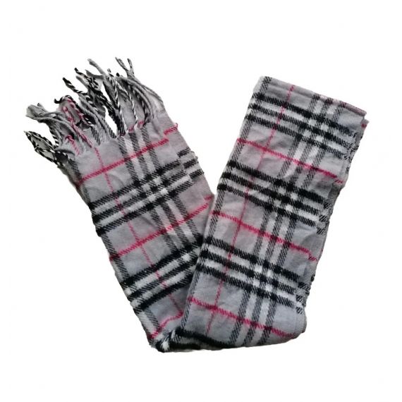 Boys grey check scarf