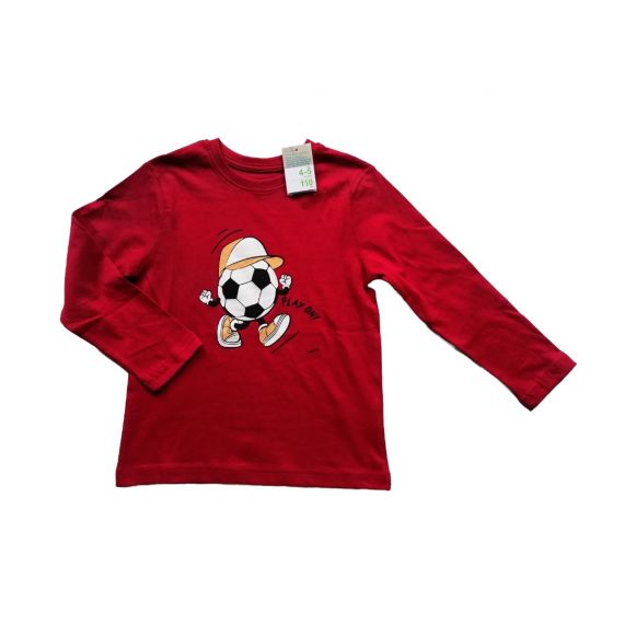 Red Football T-shirt 4-5y