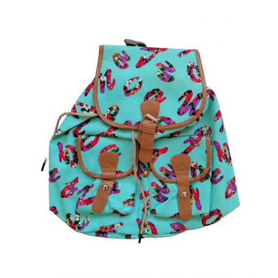Ladies green mix backpack