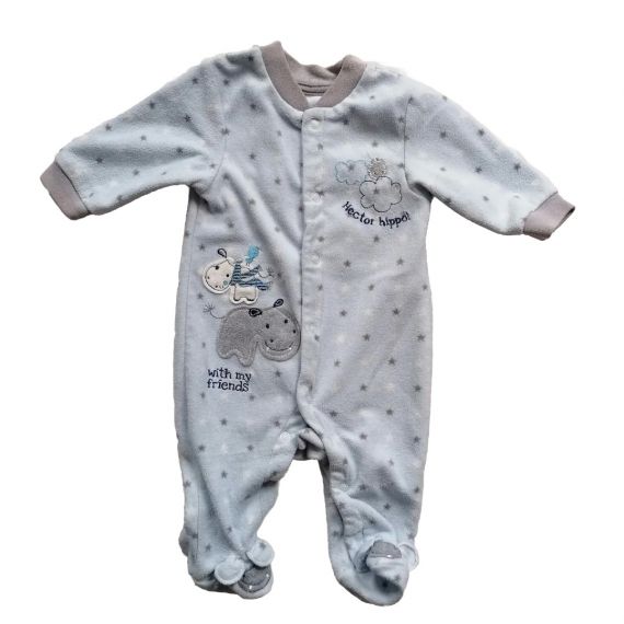 Blue baby sleepsuit 0-3m