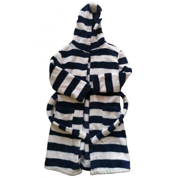 Navy white bathrobe 7-8 years