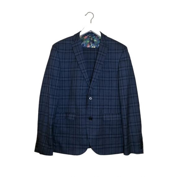 Blue check skinny suit 40R/32R