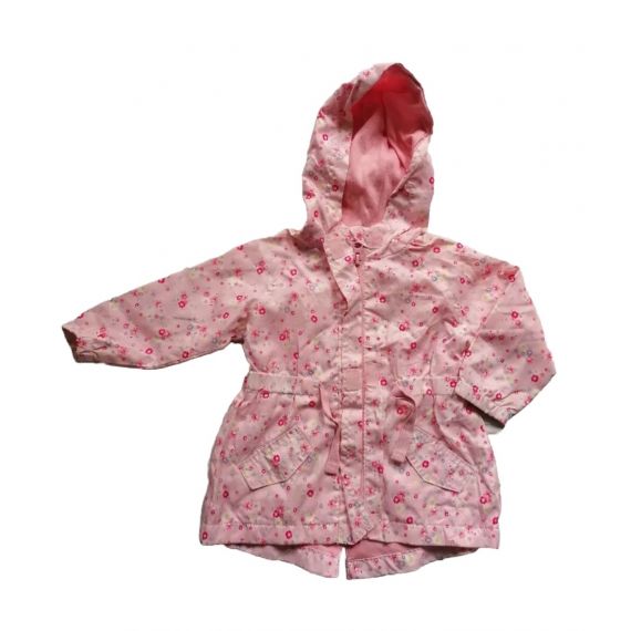 Pink flower raincoat 6-9m