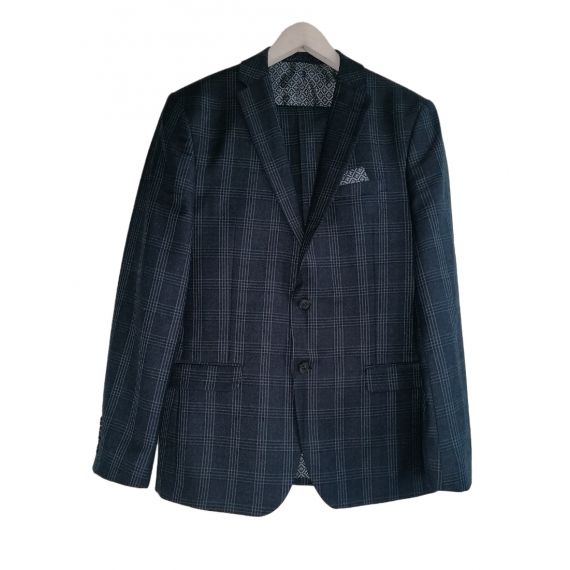 Men grey check suit 40R/34S
