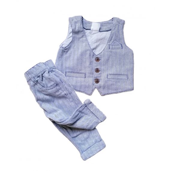 Pale blue 2 piece suit 6-9m