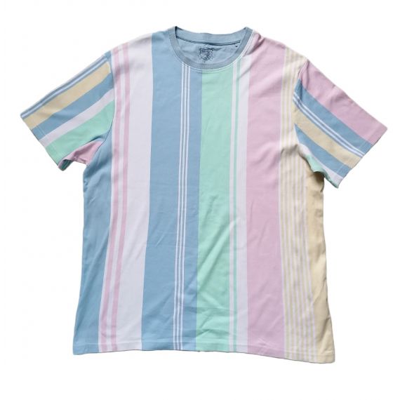Men multi stripe Tshirt large