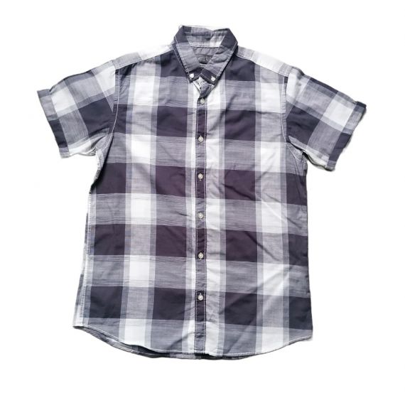 Men grey check shirt medium 