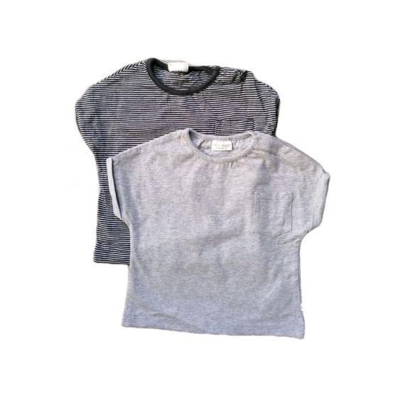 Grey stripe t-shirt 3-6m