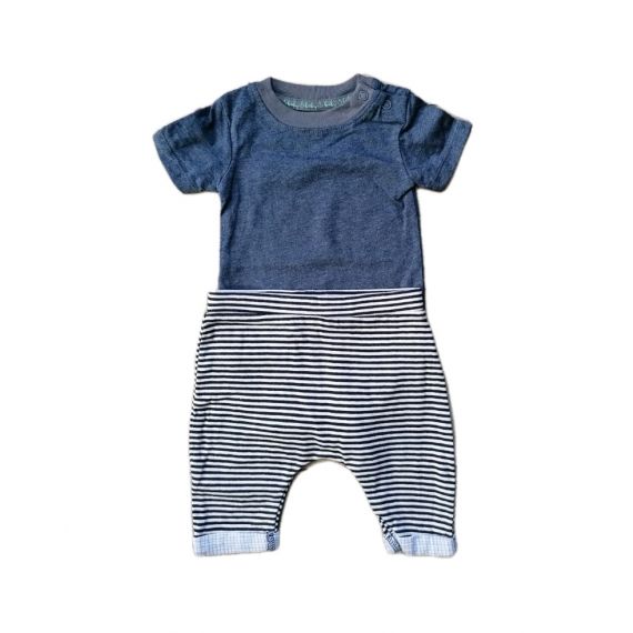 Newborn blue stripe outfit 