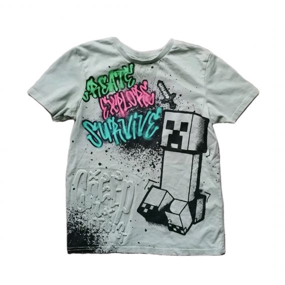Minecraft khaki tshirt 8 years