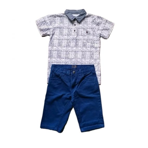 Boys polo blue shorts 8-9y