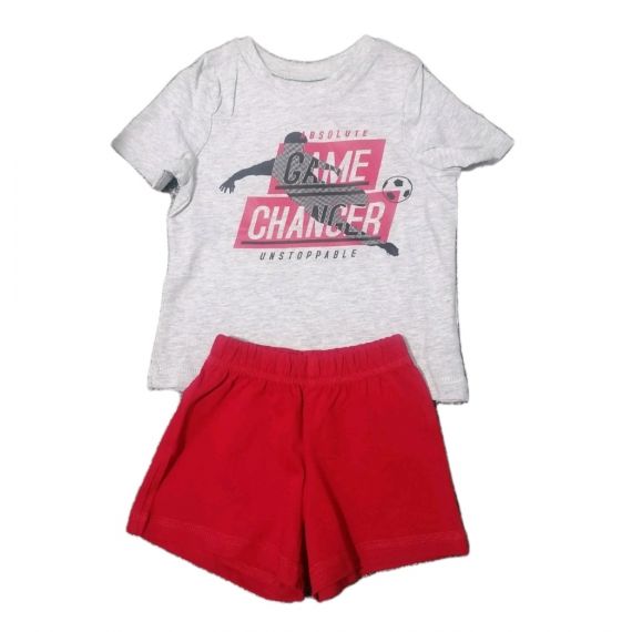Grey red ahortie pyjamas 12-18m
