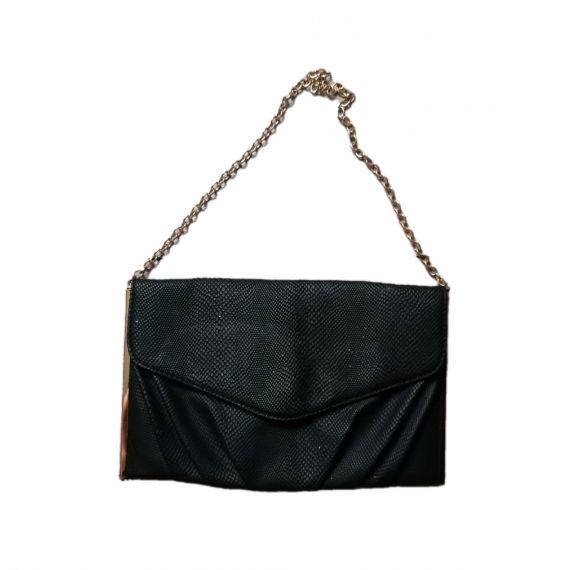 Black flat clutch bag