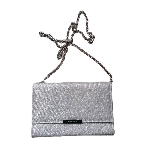 Silver flat clutch bag