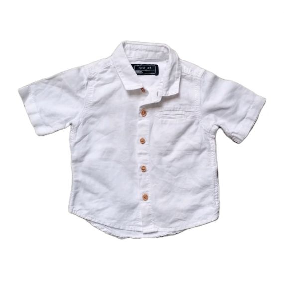 White Next linen shirt 3-6m