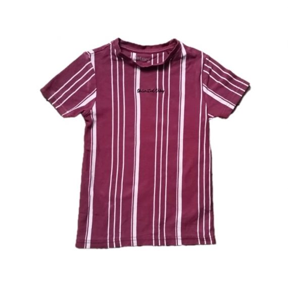Burgundy stripe tshirt 7-8y