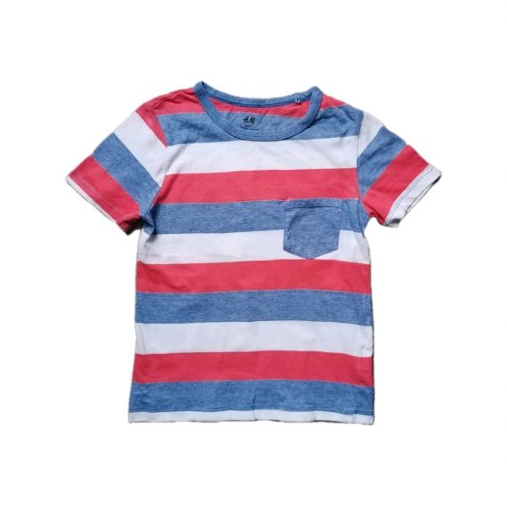 Red stripe pocket tshirt 7-8y