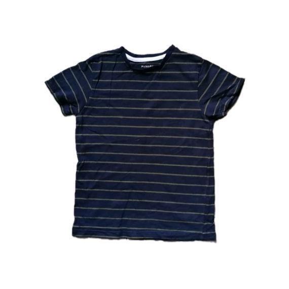 Boys navy stripe tshirt 7-8y