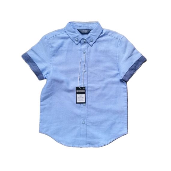 Blue turn up shirt 2-3y