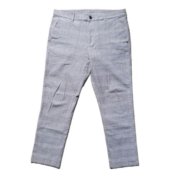 Grey cropped check trouser W34 L27