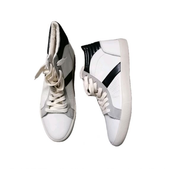 Black cream hitop trainerr UK 10