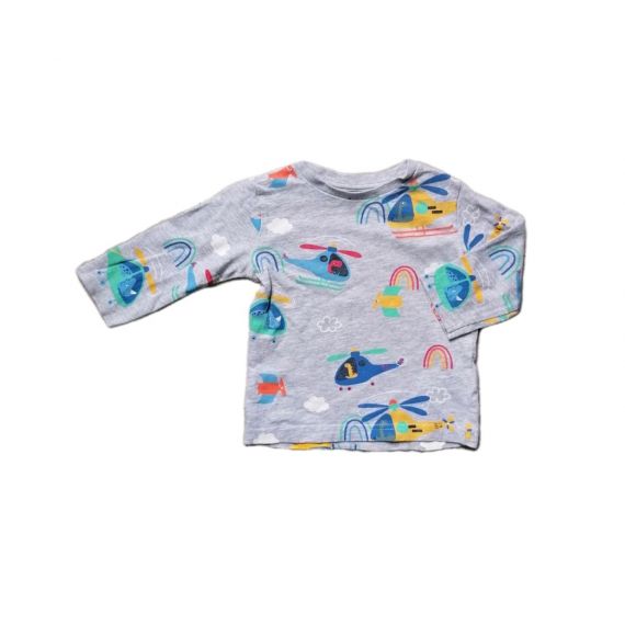 Grey plane design tshirt 9-12m