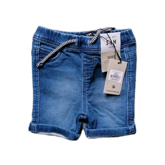 Denim turn up shorts 3-6m
