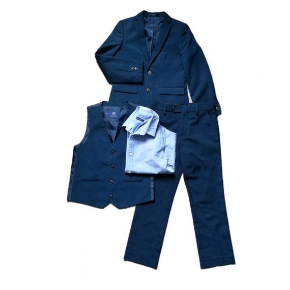 Boys 4 piece blue suit 7-8y