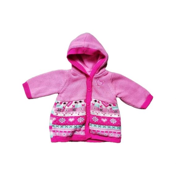 George pink mic knit cardigan 0-3m