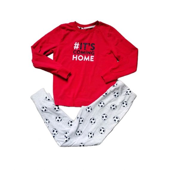 Red grey pyjamas 7-8 years