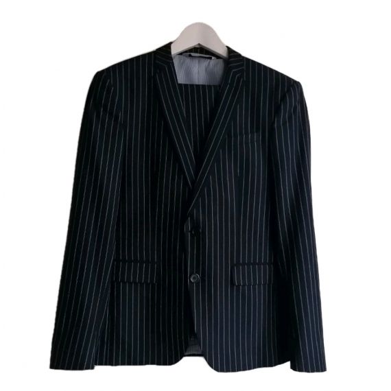 Navy pinstripe suit 36R/30R
